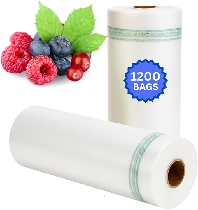 Retail Bags Direct Produce Bags, 18" x 24", 12 Micron, 1200 Count, 2 Rolls