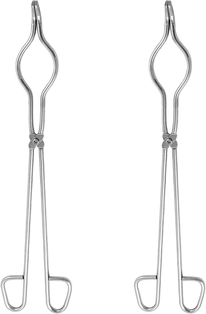 QWORK Crucible Tongs, 2 Pack 16" Stainless Steel Professional Grade Crucible Kit