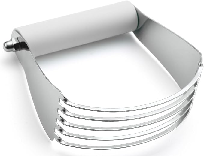 Spring Chef Large Dough Blender For Baking - Durable Pastry Blender - White | Heavy Duty Dough Mixer Hand Tool w/ Stainless Steel Blades, Professional Pastry Cutter Tool for Easy Mixing, Dishwasher Safe