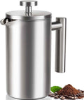 French Press 34 OZ, Durable Stainless Steel French Press Coffee Maker | Double-Wall Insulated Coffee Presses for Travel Camping Tea Everyday, Easy to Use, Dishwasher Safe