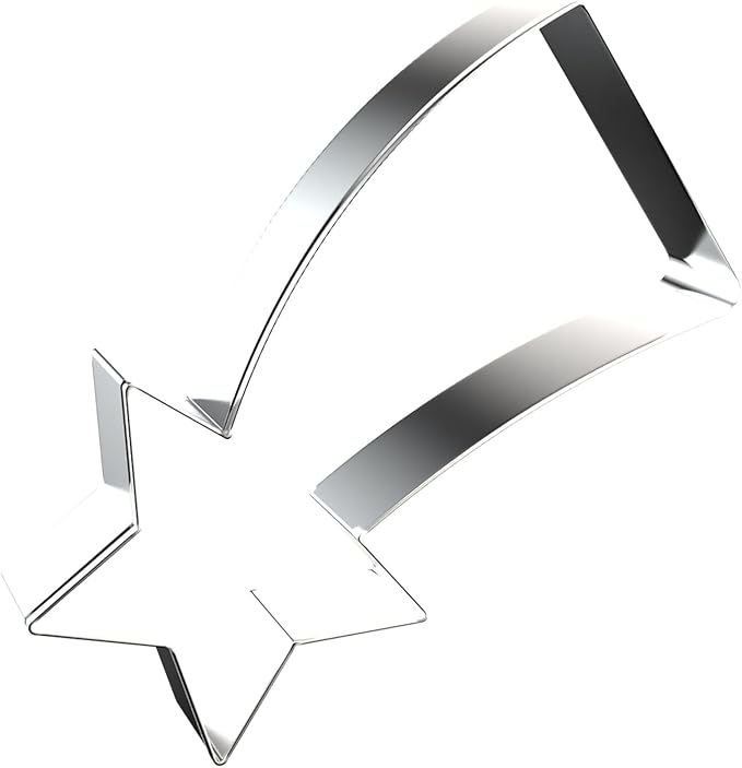 Shooting Star Cookie Cutter Set - 5 inch, 4 inch, 3 inch, 2 inch - 4 Piece Meteor Falling Star Cookie Cutters Shapes Molds - Stainless Steel