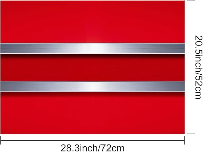 HOMETITUTE Stove Top Cover 28x20 Red Metal Stripe Modern Diatomite Mat