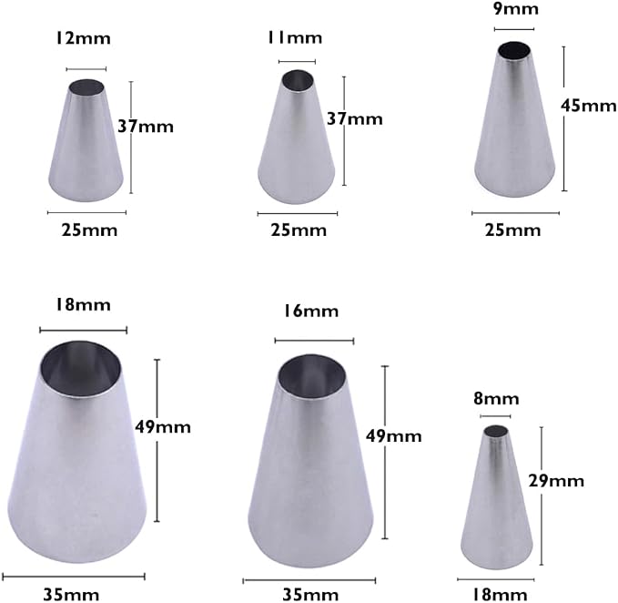 Macaron Piping Tips 1A 2A 3A 12 R16L R18L Round Tips for Cake Decorating