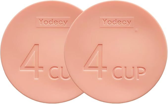 Yodecy Silicone Bowl Lids fit Pyrex Glass Bowls 7201-PC 4 Cup, fit Anchor Hocking Glass Bowls 7201-PC 4 Cup,Replacement Lids(2 Pack Pastel Pink)