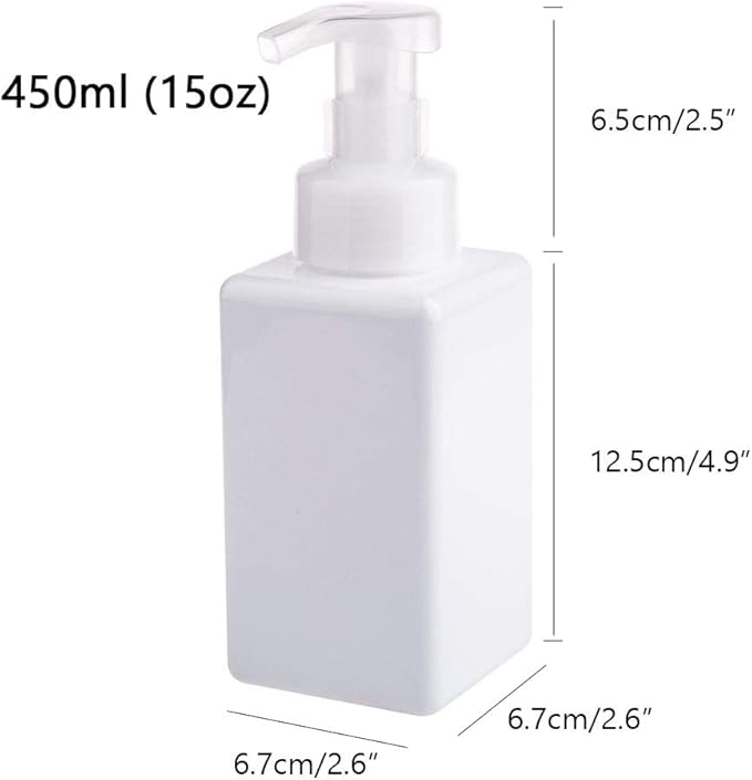 Foaming Soap Dispenser, 22oz Plastic Refillable Pump Bottle, 2 Pack, White | Hand Dispenser for Liquid Soap, Shampoo & Body Wash – Saves Soap with Rich Foam, Reusable, Easy to Refill, BPA-Free