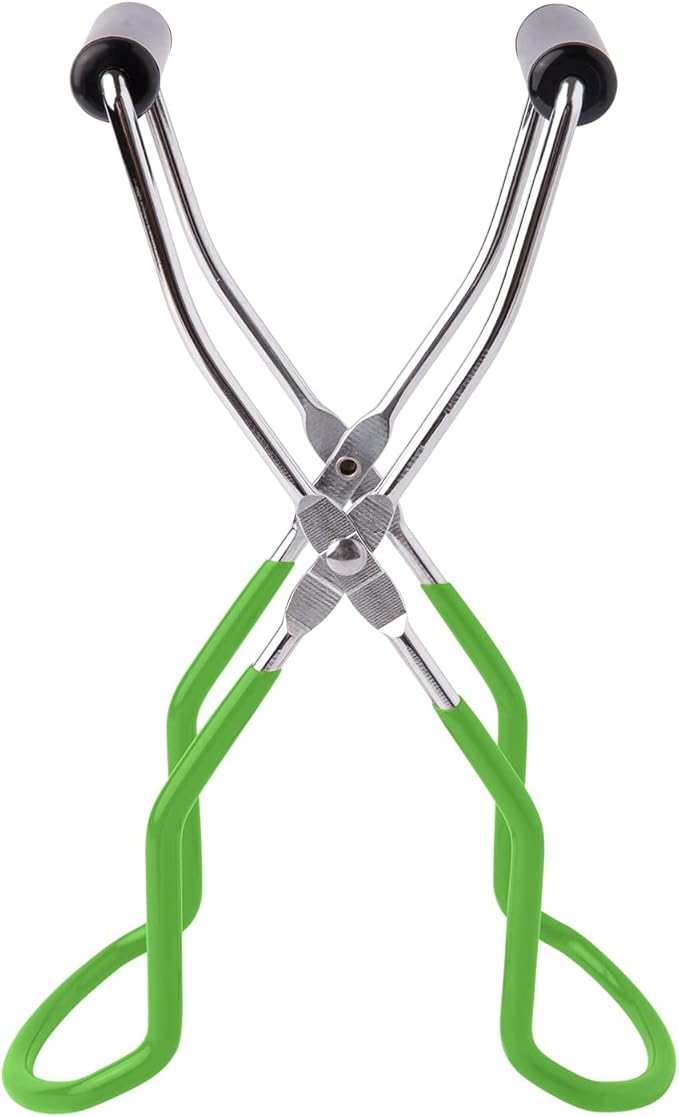 Canning Jar Lifter Tongs, Canning Supplies | Stainless Steel Jar Lifter with Grip Handle for Home Kitchen, Green