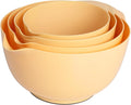 BoxedHome Classic Mixing Bowls Set of 4, BPA Free Plastic, Microwave Safe | 4.5, 3.5, 2.5 and 1.7 QT, Non-slip Base Large Non-toxic Nesting Bowl with Pour Spout, Dishwasher Safe, for Prep, Cooking