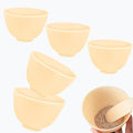 5 Pack Yellow Silicone Face Mask Mixing Bowls, for Estheticians | Compact, lightweight and reusable design, heat resistant with easy-rinse surface, suited to clay blends, lotions and home use