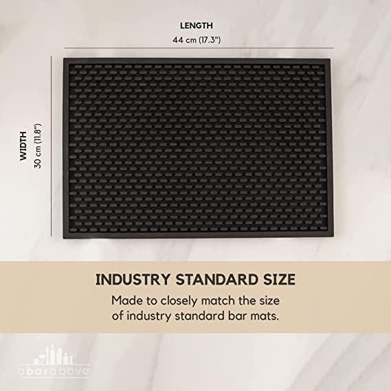 A Bar Above Heavy Duty Bar Mat, Food Safe Silicone Mat for Countertops | Commercial Strength, For Bartending and Coffee, Dish Drying Pad, Kitchen Counter, Barista Accessory, Spill Proof, Great Pick