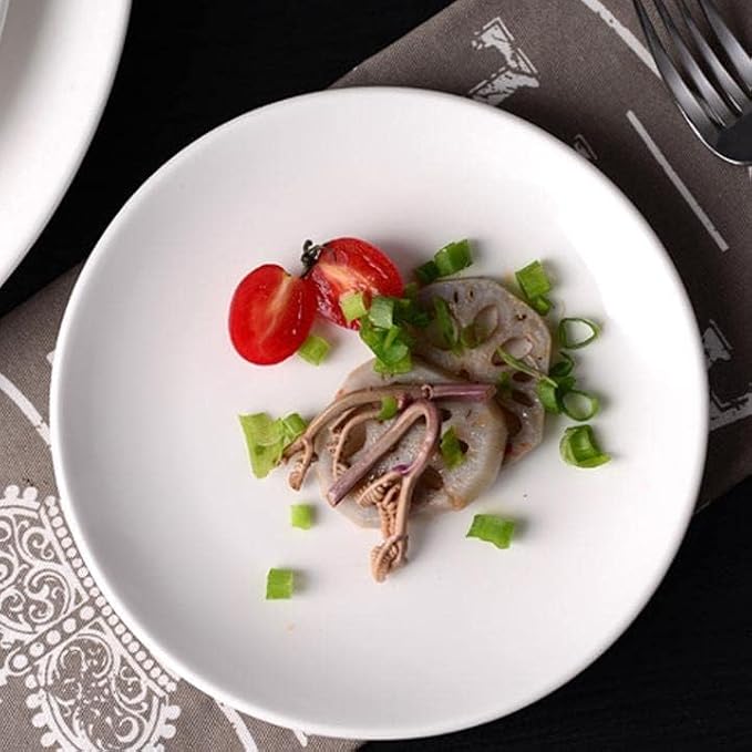 Porcelain Appetizer Plates Set of 3 Small 5 Inch White Dessert Salad Plates | Dinner Plates for Sides Snack Sauce Kitchen Ceramic Serving Dishes