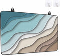 Stove Top Covers for Electric Stove 28.5x20.5 Inches,Teal Brown Ombre Cream HeatResistant Glass Cooktop Protector,Modern Geometric Sea Waves Abstract Ceramic Stovetop Countertop Covers Mat,Oven Cover