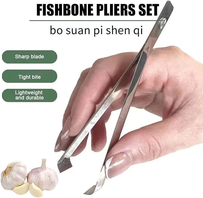 2 Pcs Garlic Peeler Skin Remover,Stainless Steel Peeling Clip,Garlic Tweezer Peeler Skin Remover Tool Precision Grip for Household, Kitchen Gadgets Garlic Tools