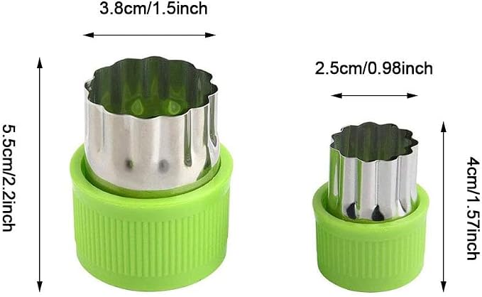 Cookie Cutter Sets for Kids, LetGoShop 12 Shapes Biscuit Cutters Baking Mold with Safty Handle and 10 Cartoon Food Fork, Stainless Steel Mini Vegetables and Fruits Cutters for Kids Lunch