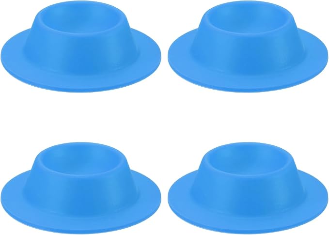 uxcell 4 Pack Soft Boiled Egg Holder, Nonstick Silicone Egg Poacher Cups Poached Cups Kitchen Breakfast Gadget for Microwave Air Fryer Stove Top Cooking Boiled Poached, Blue