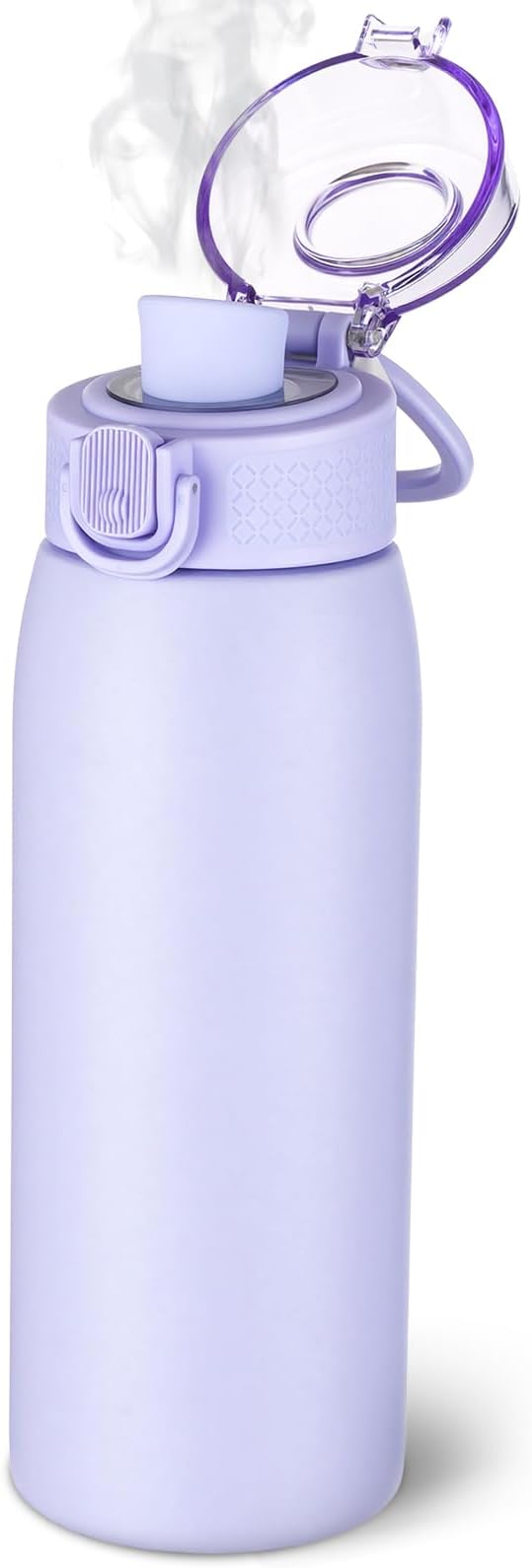 Insulated Water Bottle 18 oz with Dustproof Lid, Carry Handle & Tea Infuser, BPA-Free & Leakproof, Stainless Steel Water Bottles Ideal for Fitness, Hiking, Office & Outdoor Use （Light Purple ）