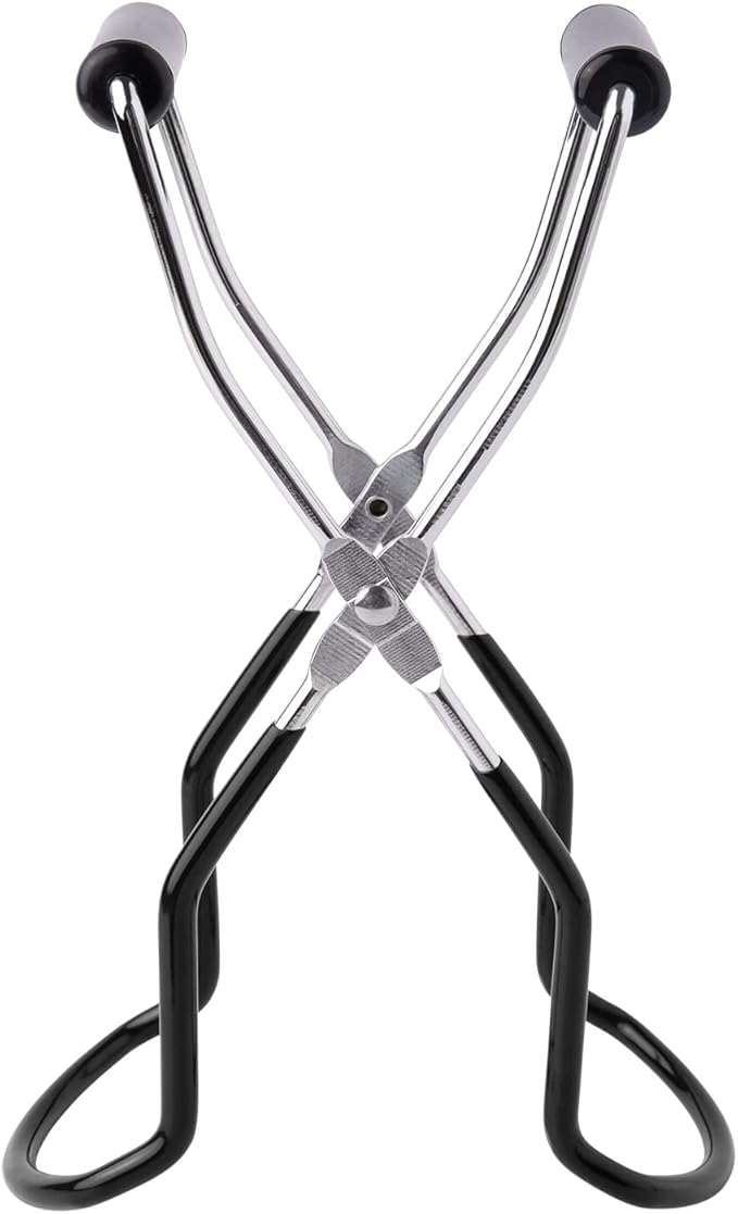 Canning Jar Lifter Tongs, Canning Supplies | Stainless Steel Jar Lifter with Grip Handle for Home Kitchen, Black