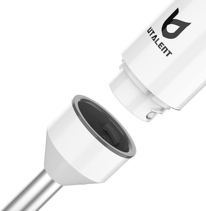 UTALENT Cordless Hand Blender with whisk for Smoothies, Milkshakes & Soups | Variable speed immersion blender, Pure Copper Winding Brushless Motor, USB-C rechargeable, Long-lasting, Ice crush blade