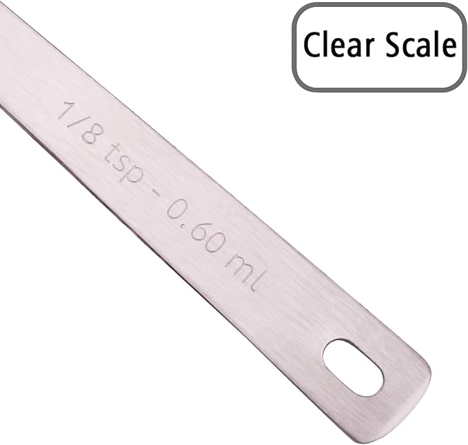 2PCS 1/8tsp(0.6ml) Tiny Measuring Spoon, Small Teaspoon for Tiny Amounts | High Precision, Food-Grade Stainless Steel, ‌Rust-Free, Dishwasher-Safe, Easy-Read Markings, Multi-Purpose, Sturdy & Durable
