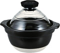HARIO GNR-200-B-W Rice Pot with Glass Lid, Visible Contents, Heat Resistant Glass, Gift, Made in Japan