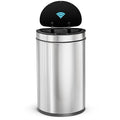 Home Zone Living 13 Gallon Motion Sensor Trash Can with Automatic Lid | Stainless Steel with Touch Control Lid, Hands-Free Operation for Kitchens, Flat Back Semi-Round Shape, Silver