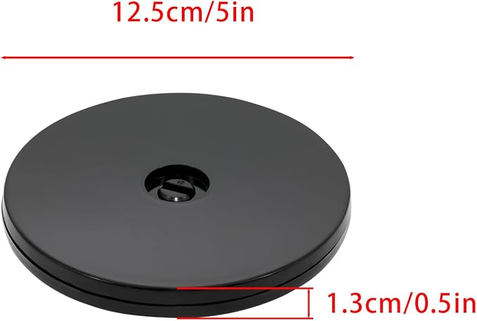 4Pcs Black Acrylic Lazy Susan 5 Inch Turntable Organizer Bearings | Mini Lazy Susan, Small Lazy Susan Turntable, 360° Rotating Swivel Plate for Spice Rack, Cosmetic, Cake, Pantry, DIY Display
