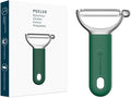 KITCHENDAO Swivel Vegetable Potato Peeler for Kitchen, Japanese Stainless Steel Sharp Blade, Heavy Duty Die-cast Construction Y Peeler, Built-in Eye Remover, Soft-touch Handle, Dishwasher Safe, Green