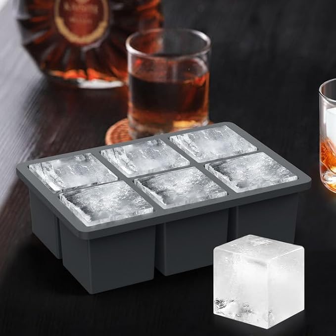 ROTTAY Ice Cube Trays (Set of 4), Sphere Ice Ball Maker with Lid & Large Square Ice Cube Maker for Whiskey, Cocktails and Homemade, Keep Drinks Chilled | Perfect for Whiskey, Cocktails, Bourbon, and Homemade Drinks, Creating Slow-Melting Ice That Keeps...