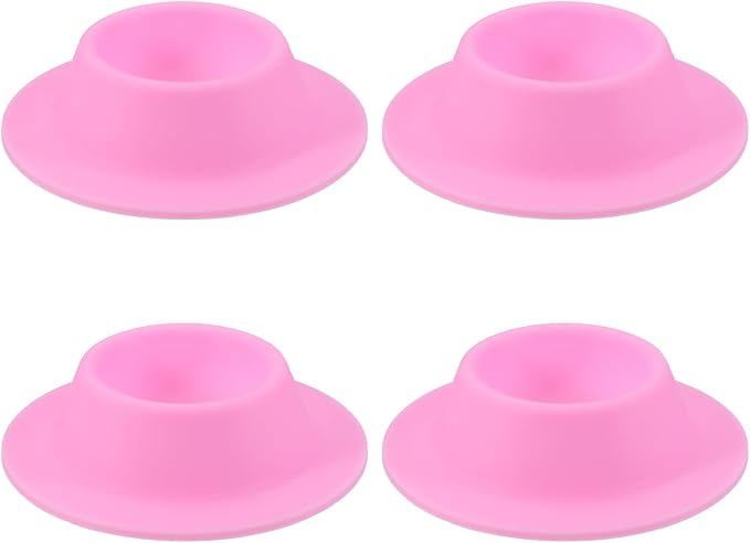 uxcell 4 Pack Soft Boiled Egg Holder, Nonstick Silicone Egg Poacher Cups Poached Cups Kitchen Breakfast Gadget for Microwave Air Fryer Stove Top Cooking Boiled Poached, Fuchsia