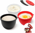 Silicone Liners Compatible with KitchenAid 5 Qt Tilt-Head Stand Mixer (Only), Odourless, Thicker, Cold/Heat-Resistant & Non-Stick, Easy Clean, Fits 5 Quart Mixing Bowl, Set of 3 with Lids
