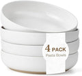 Gencywe 8.3" Pasta Bowls Set of 4, 34 oz Ceramic Salad Bowls, White Serving Plate, Wide and Shallow Bowl for for Fruits, Noodle, Dinner, Housewarming Wedding Christmas Dishwasher and Microwave Safe