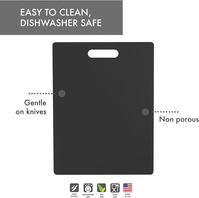 Dexas Original Jelli Cutting Board with Handle, 11 by 14.5 inches, Gray