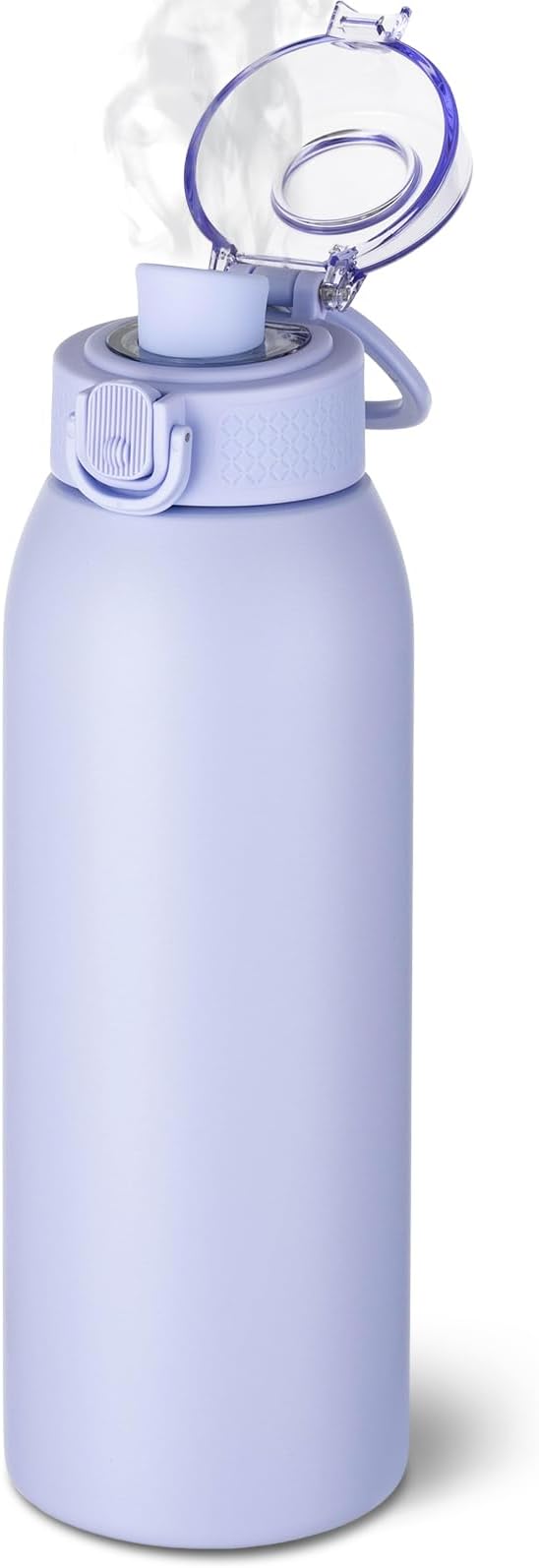 Insulated Water Bottle 24 oz with Dustproof Lid, Carry Handle & Tea Infuser, BPA-Free & Leakproof, Stainless Steel Water Bottles Ideal for Fitness, Hiking, Office & Outdoor Use (Light Purple)
