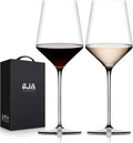 OJA Wine Glasses Set, Crystal Red Hand Blown Wine Glass, Set of 2, 15 oz | Long Stem, Thin Rim, Premium, Perfect for Red or White, Daily Use, Unique Wedding Anniversary or Birthday Gift