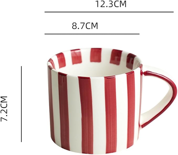 8 Oz Ceramic Coffee Mug Espresso Cups with Saucer Mug And Saucer Set Cup And Saucer Coffee Cups with Saucers Coffee Cups And Saucers,Red