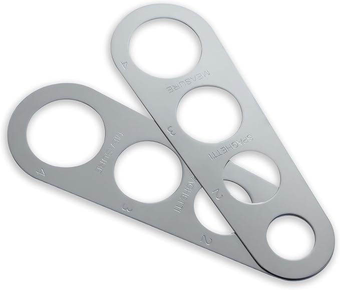 Stainless Steel Spaghetti Measurer Tool Quick Pasta Measuring Tool for Kitchen Cooking Tool (Silver, 2pcs)