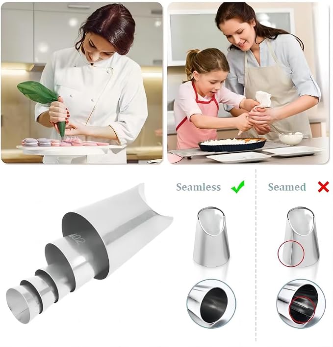 6 pcs Flower Piping Tips Rose Petal Pastry Tips, large piping tips, Chrysanthemum Nozzles, Cupcake Pastry Tool For Decorating Cake Tulip Baking Forms New (tulips - 6pcs)