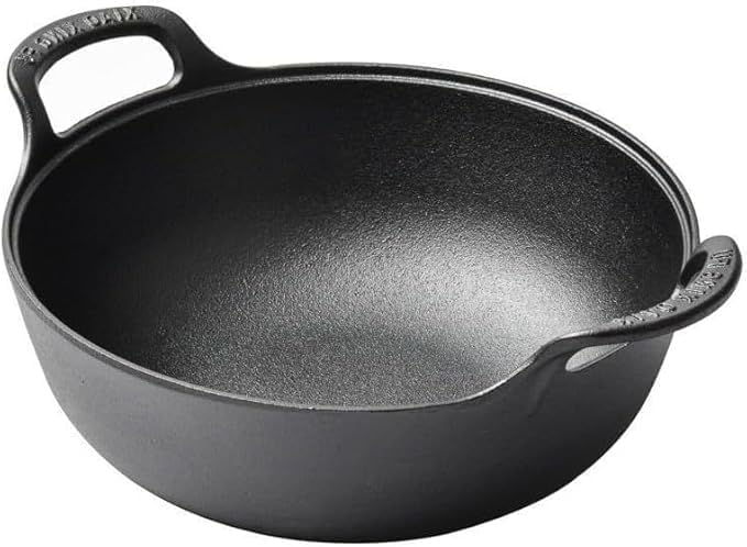 Cast Iron Wok with Handles, Grilling Wok (11" inch)