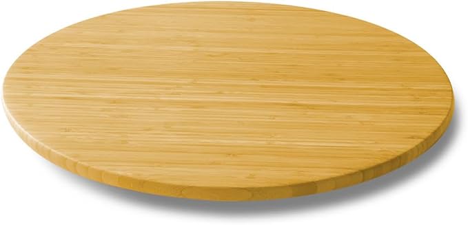 20 Inch Extra Large Bamboo Wood Lazy Susan Turntable for Dining Table Top | 100% solid bamboo top and base with smooth 360 rotation to easily share dishes, condiments, and snacks at the table