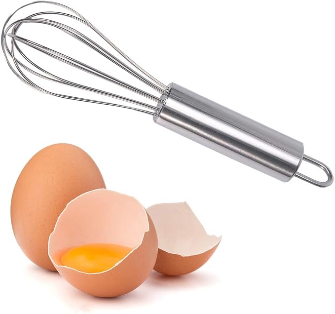 Stainless Steel Small Whisk, 6 inches | For Cooking, Cheese, Coffee, Flour, Eggs。which works great for cups and small containers ，Very Handy