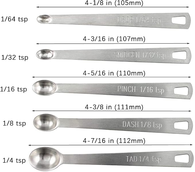 4Pack Mini Measuring Spoon Set, Small Teaspoon for Tiny Measurement | Stainless Steel, ‌Rust-Free, Dishwasher-Safe, High Precision, Easy-Read Markings, Multi-Purpose, Lightweight & Durable