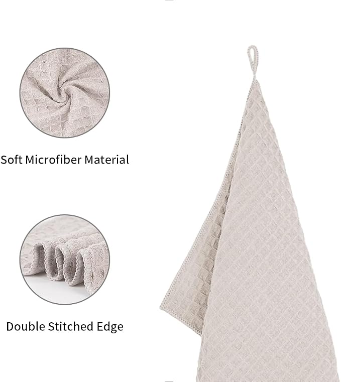 watchget 4 Pack Microfiber Espresso Barista Cleaning Towels, Khaki | Professional 12"x12" Lint-free Rags; Highly Absorbent Cleaning Towels for Espresso Steam Wands & Coffee Bar Counters