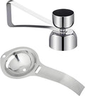 2-in-1 Egg Cracker Topper & Egg White Separator Set - Easy Open Raw Egg Shell with Elastic Ball, Yolk Separator Spoon for Baking, Cooking, and Craft (Kitchen Gadgets)