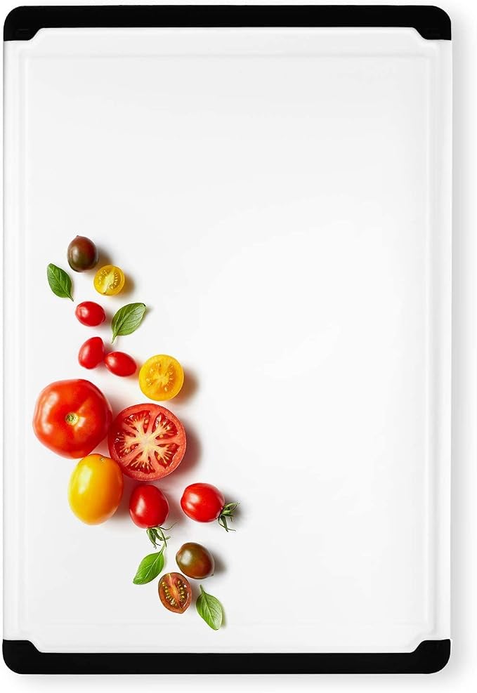 Large Plastic Cutting Board for Kitchen - 18 Inch Reversible Chopping Board | Juice Groove Catches Liquid, Non Slip Feet, Dishwasher Safe, BPA Free, Extra Large for Meat, Vegetables, Fruit, Cheese, Bread