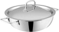 Vinod Platinum Triply Kadai, Extra Deep, 30cm, Induction, for Home Kitchen | Stainless Steel Wok For Sauces, Stews And Soups; Electric Stove Compatible, Durable Tri-Ply Base