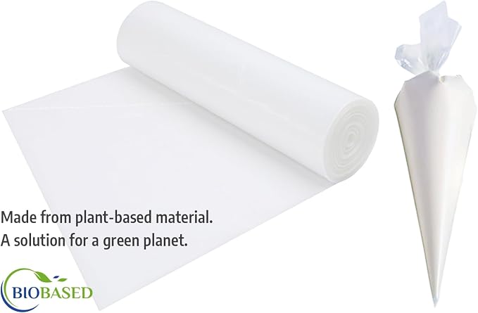 Keenpioneer Disposable Piping Bags, Biobased, 21 Inch, Clear, | Thick Cake Pastry Bags, Pack of 100 in a Dispenser Box, Professional Grade for Chefs and Home Bakers (Packaging May Vary)