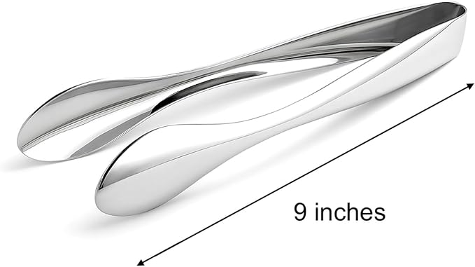 Premium Stainless Steel Serving Tongs (9'' Large)