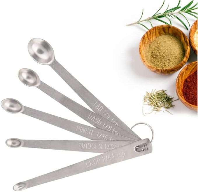 LIUSM Mini Stainless Steel Measuring Spoons Set (Set of 5)