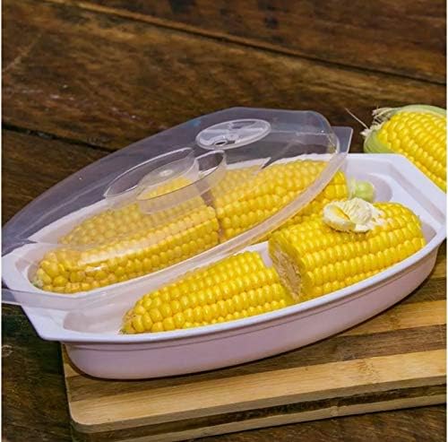 Microwave Corn Steamer for 2 Ears – BPA Free Cob Container with Vented Lid, Dishwasher Safe for Fresh or Frozen Ears
