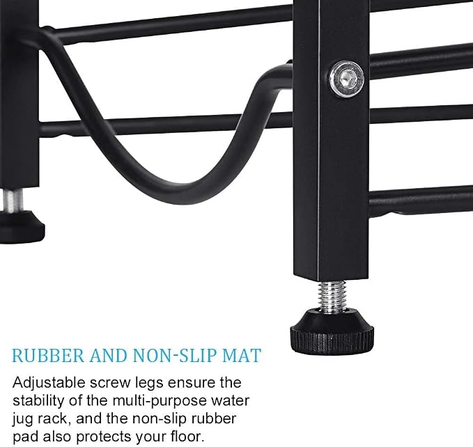 LIANTRAL 5 Gallon Water Bottle Rack - Detachable Heavy Duty 3-Tier Stand for Home, Office (Black) | 3-Tier Black,Heavy-Duty Steel,Rustproof,Easy Assembly,Floor Protection,Save Space, Detachable,Perfect for Home, Kitchen