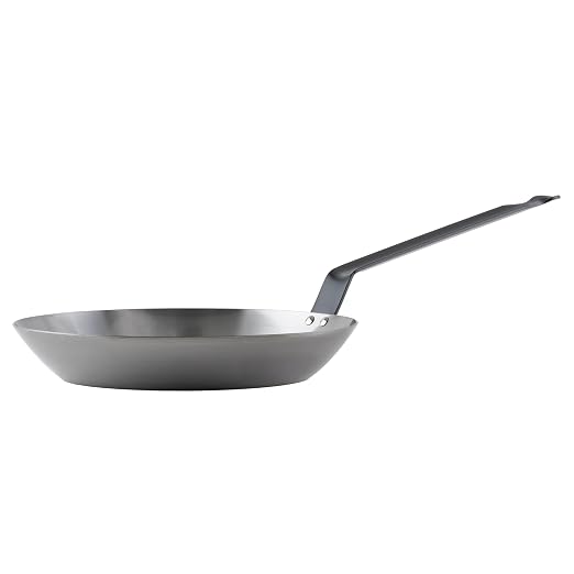 Winco 10 3/8" Carbon Steel Fry Pan French | Heavy-duty, Great for Sauteing, Searing and Frying